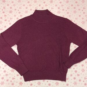 SALE 💰 Calvin Klein Jeans Metallic Burgundy Mock Neck Sweater